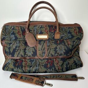 Vintage Jordache Floral Tapestry Duffle Bag Retro Baroque Goblincore Earthy Boho